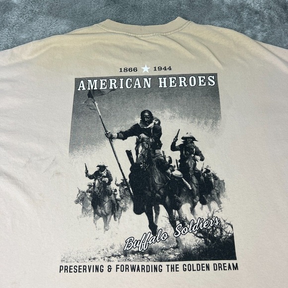 Buffalo Soldiers Shirt Mens 4XL Brown 1866 9th 10th 24th 25th Cavalry Flaw - Picture 9 of 10